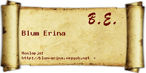 Blum Erina névjegykártya
